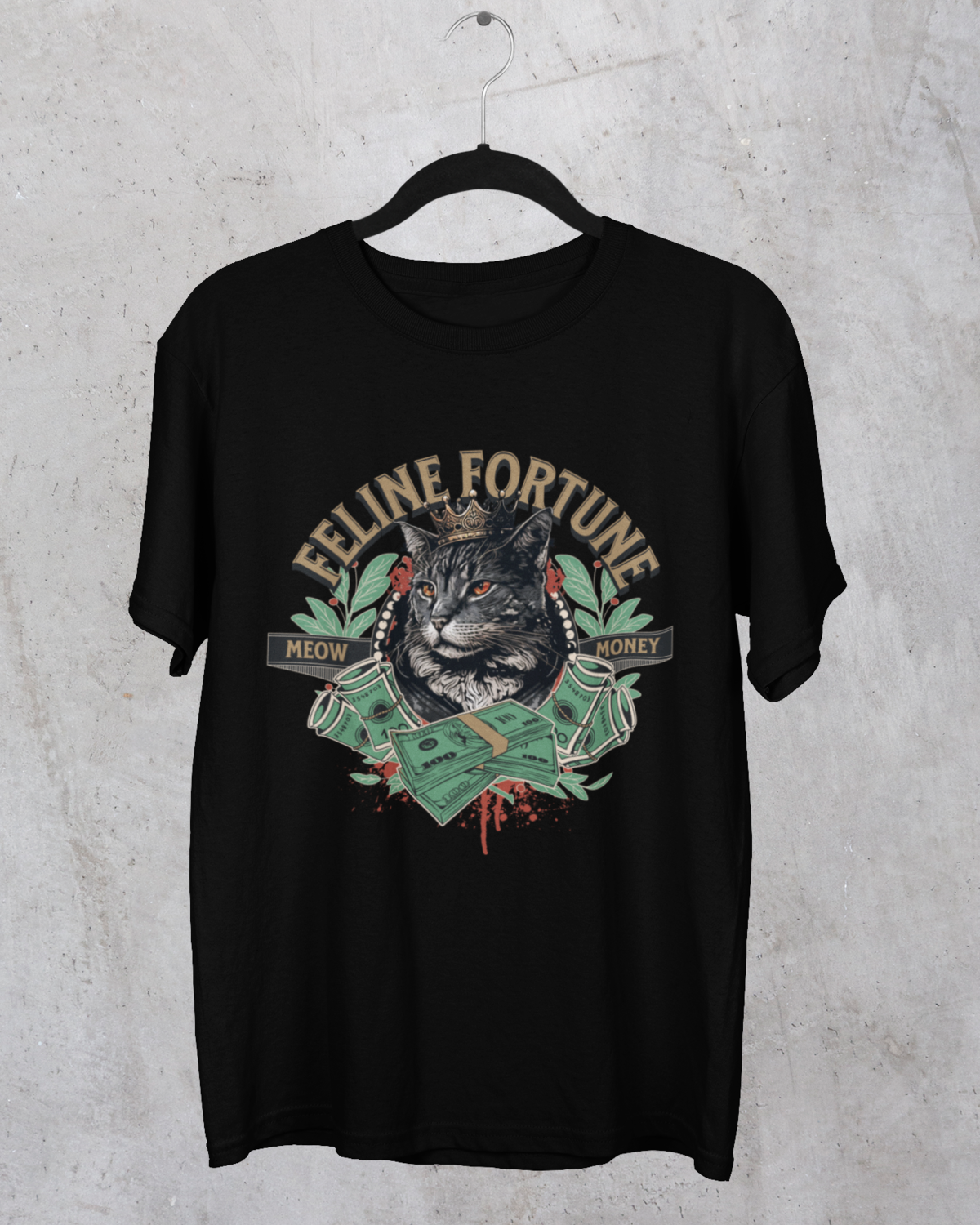 Playera Oversize de hombre Feline Fortune