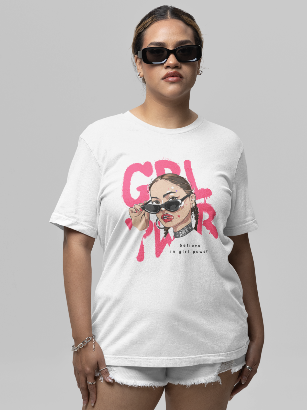 Playera Oversize de mujer con Letras GRL