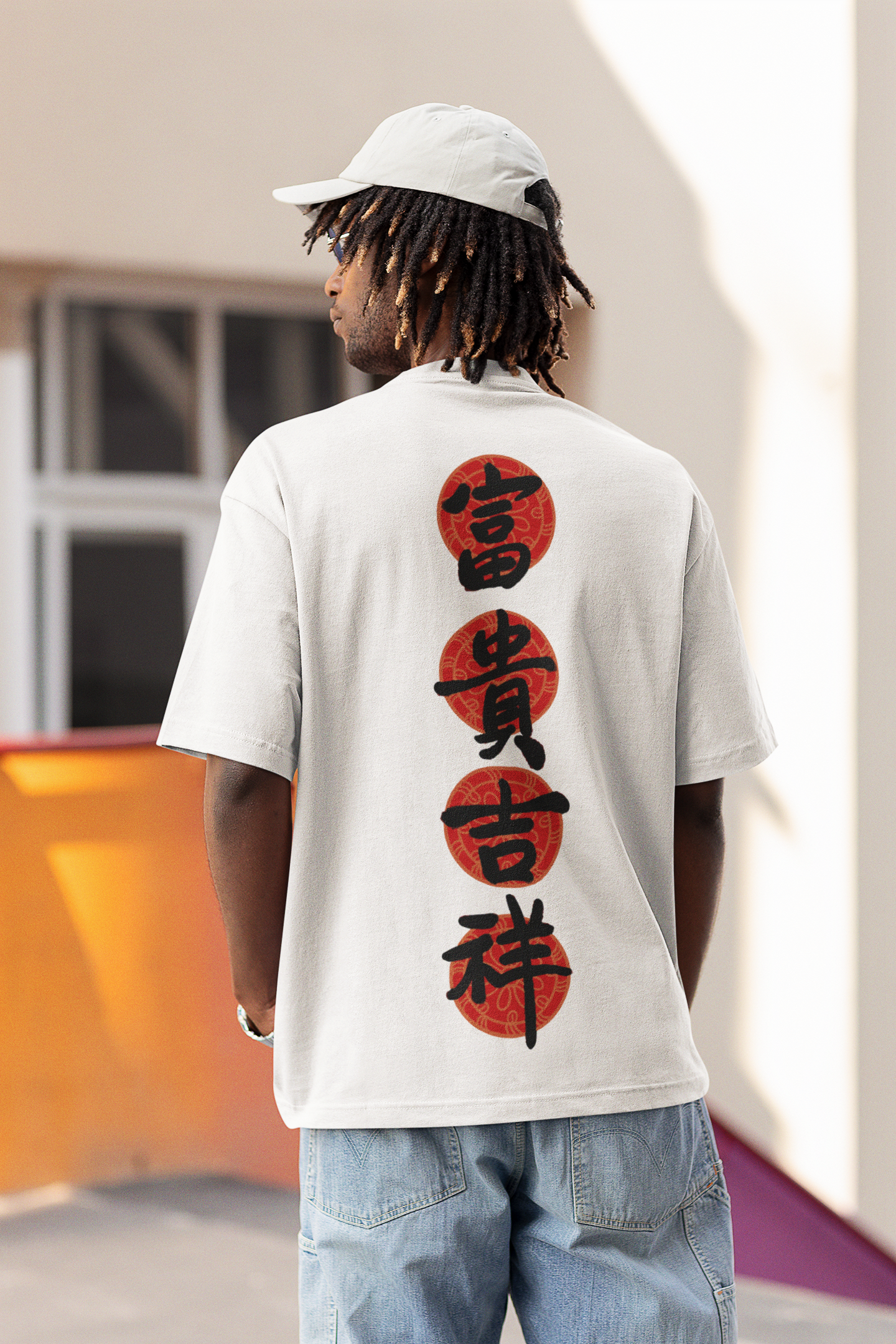 Playera Oversize de hombre letras japonesas