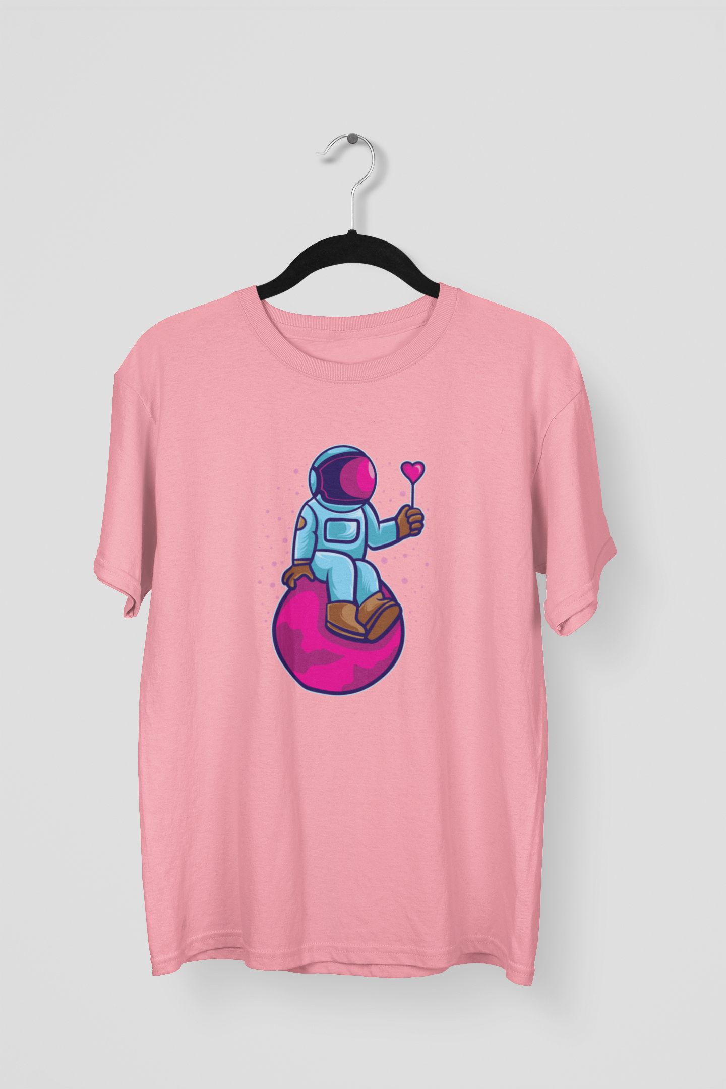 Playera de manga corta de mujer con estampado de Astronauta