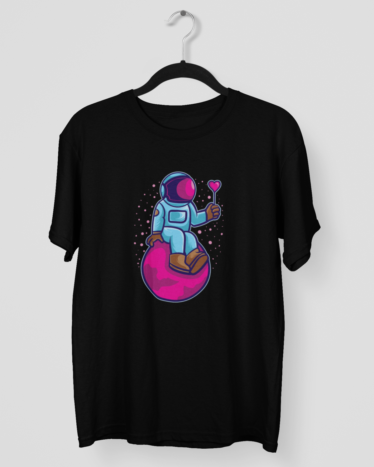 Playera de manga corta de mujer con estampado de Astronauta