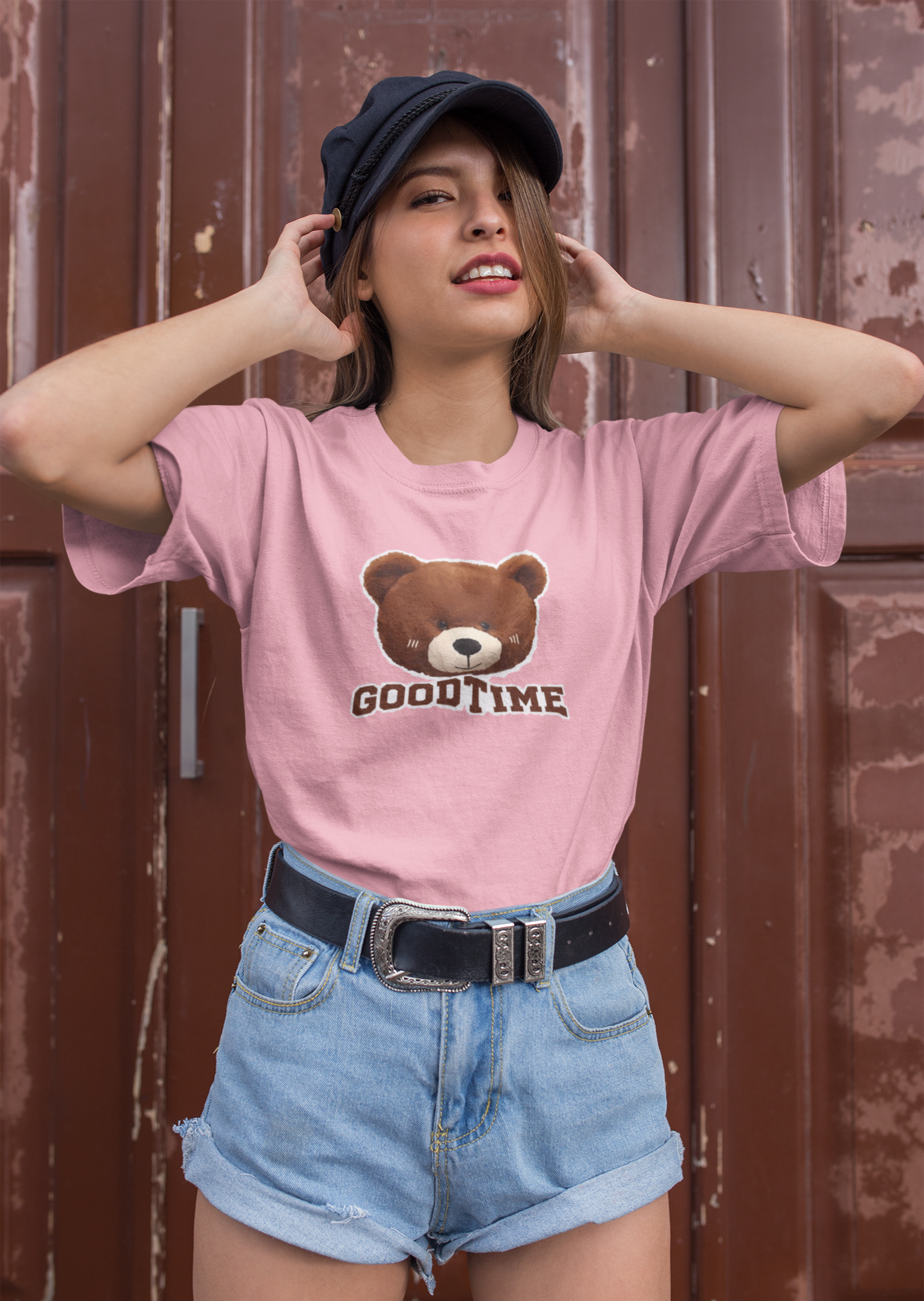 Playera de mujer con estampado de oso